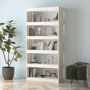 Libreria/Divisorio Bianco 80x30x167,4 cm Legno Massello di Pino cod mxl 11876