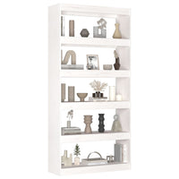 Libreria/Divisorio Bianco 80x30x167,4 cm Legno Massello di Pino cod mxl 11876