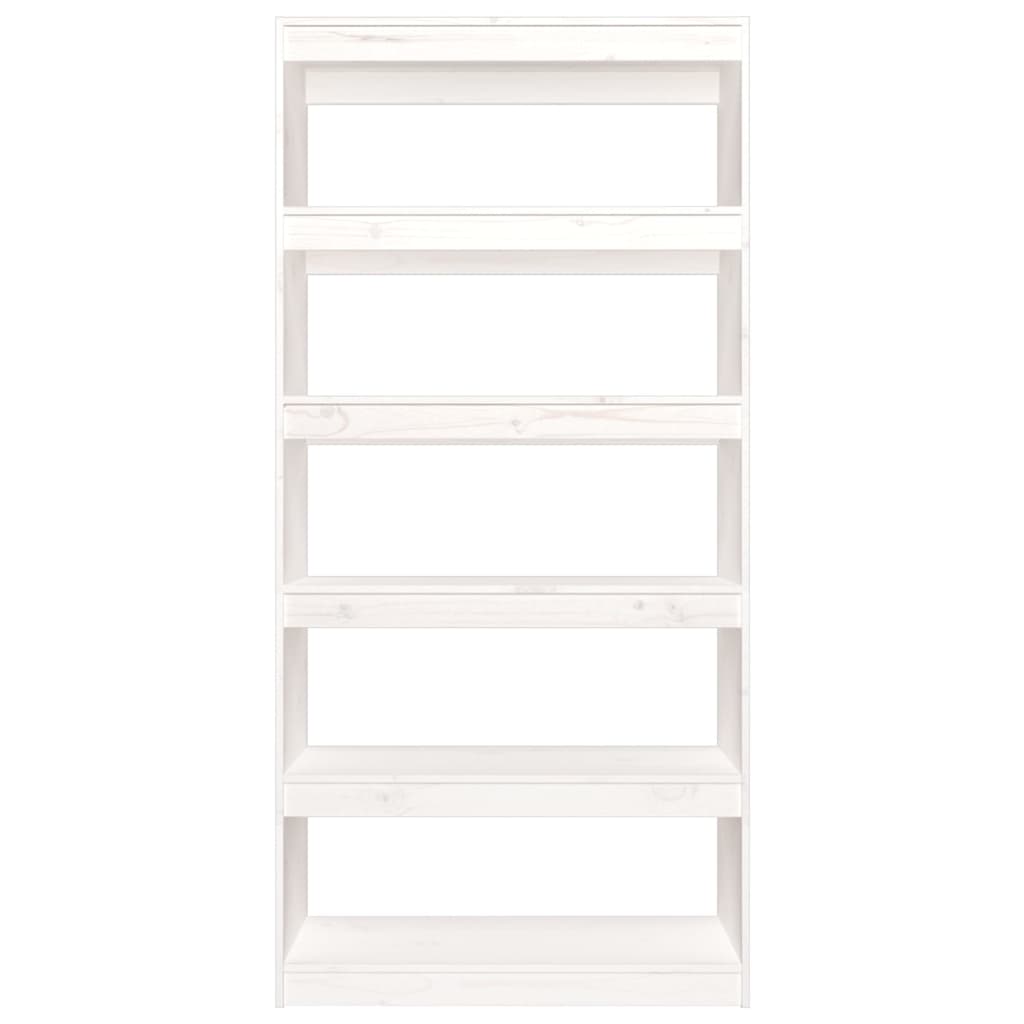 Libreria/Divisorio Bianco 80x30x167,4 cm Legno Massello di Pino cod mxl 11876