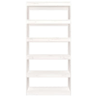 Libreria/Divisorio Bianco 80x30x167,4 cm Legno Massello di Pino cod mxl 11876