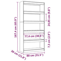 Libreria/Divisorio Bianco 80x30x167,4 cm Legno Massello di Pino cod mxl 11876