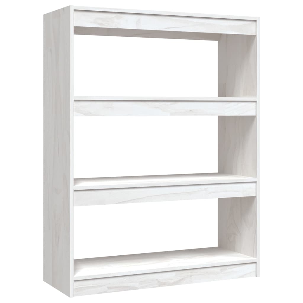 Libreria/Divisorio Bianco 100x30x103 cm in Massello di Pino cod mxl 18635