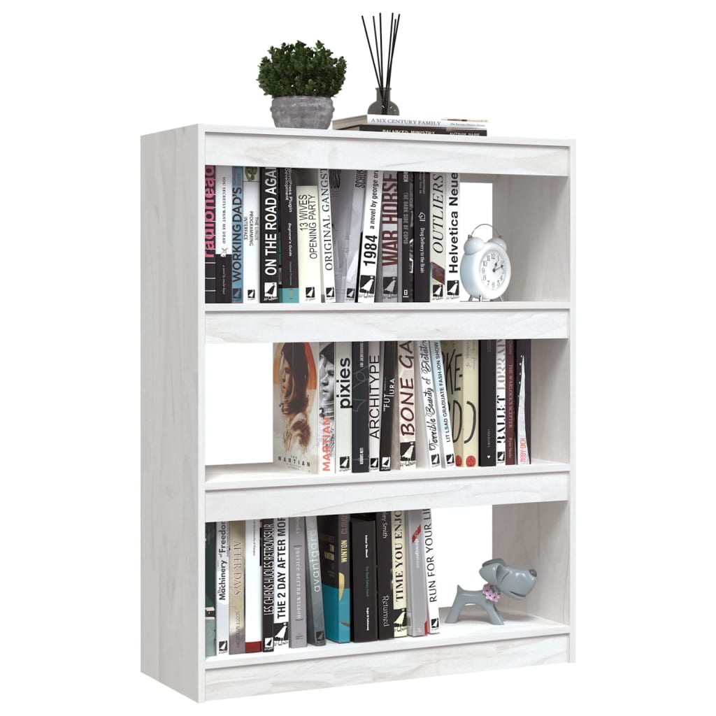 Libreria/Divisorio Bianco 100x30x103 cm in Massello di Pino cod mxl 18635