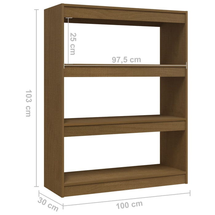 Libreria/Divisorio Marrone Miele 100x30x103 cm in Legno di Pino