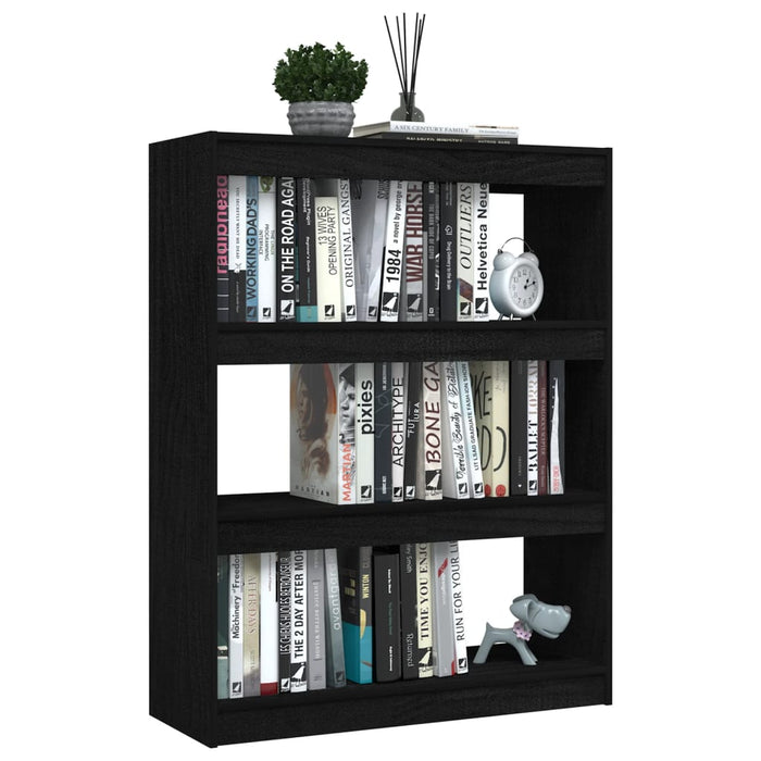 Libreria/Divisorio Nero 100x30x103 cm in Legno Massello di Pino cod mxl 19278