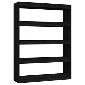 Libreria/Divisorio Nero 100x30x135,5 cm in Legno di Pino