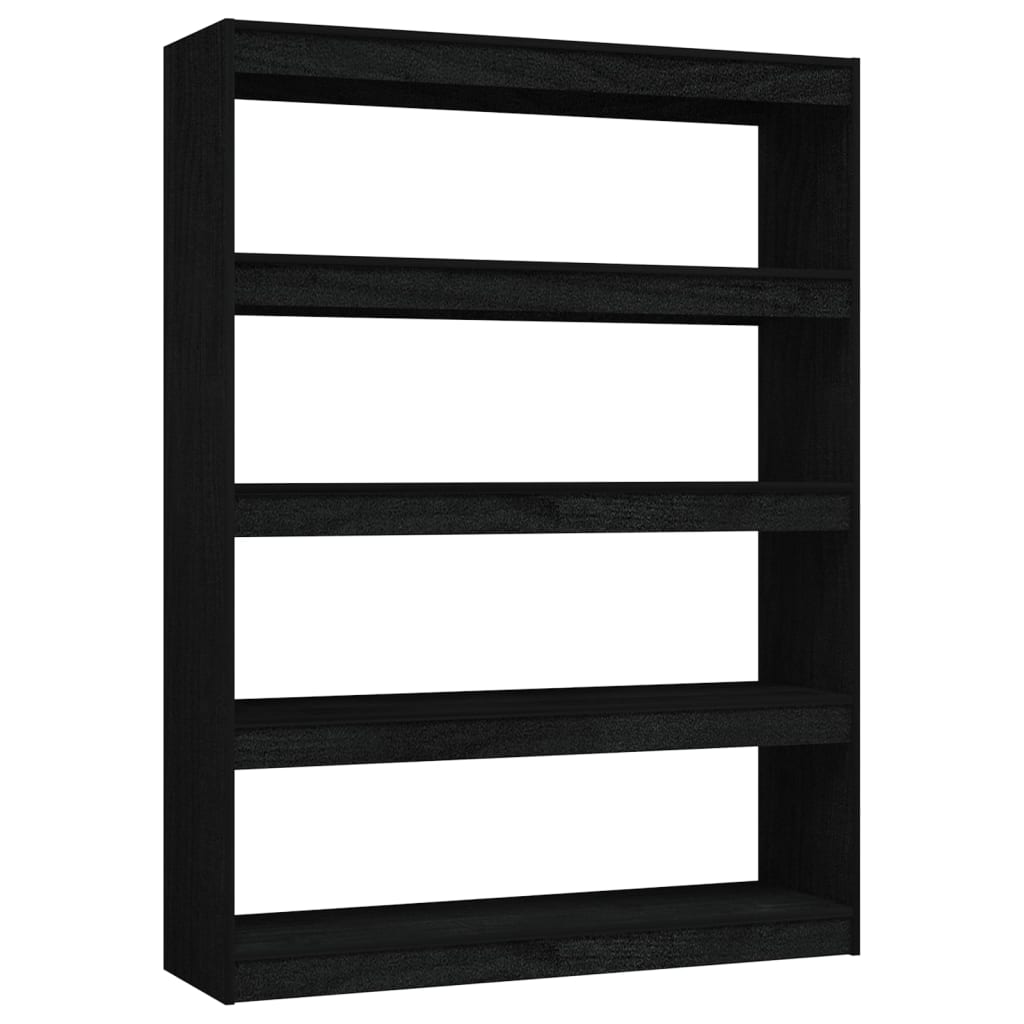 Libreria/Divisorio Nero 100x30x135,5 cm in Legno di Pino 808222