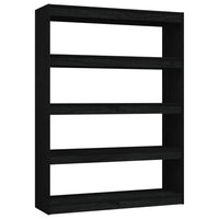 Libreria/Divisorio Nero 100x30x135,5 cm in Legno di Pino 808222