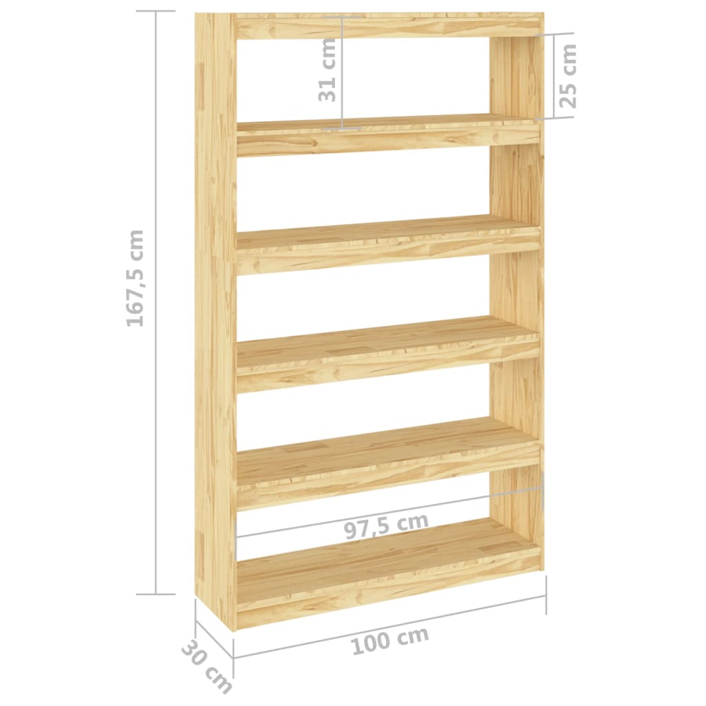 Libreria/Divisorio 100x30x167,5 cm in Massello di Pino