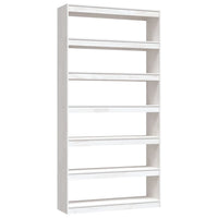 Libreria/Divisorio Bianco 100x30x200 cm Legno Massello di Pino 808229