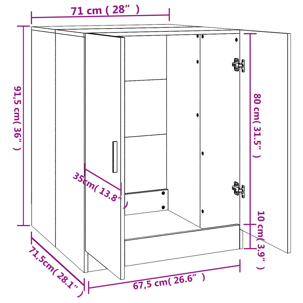 Mobile per Lavatrice Rovere Sonoma 71x71,5x91,5 cm