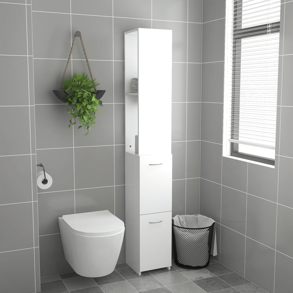 Armadietto da Bagno Bianco 25x25x170 cm in Truciolato