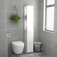 Armadietto da Bagno Bianco Lucido 25x25x170 cm in Truciolato cod mxl 47506