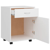 Mobiletto con Rotelle Bianco 45x38x54cm in Legno Ingegnerizzato cod mxl 46873