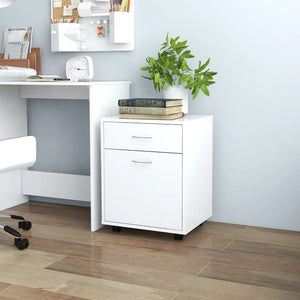 Mobiletto con Rotelle Bianco 45x38x54cm in Legno Ingegnerizzato cod mxl 46873