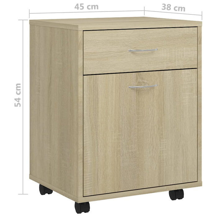 Mobiletto con Rotelle Rovere Sonoma 45x38x54 cm in Truciolato cod mxl 41255