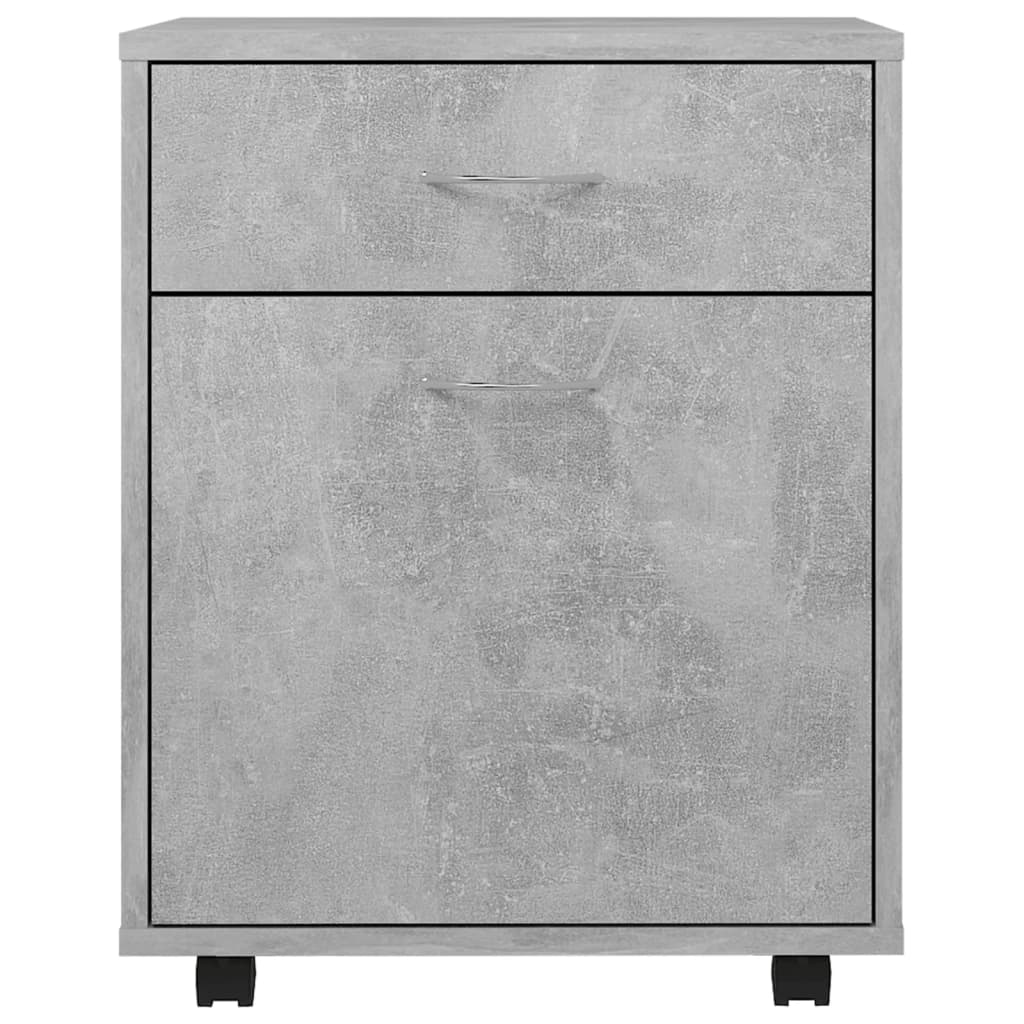 Mobiletto con Rotelle Grigio Cemento 45x38x54 cm in Truciolato 808444