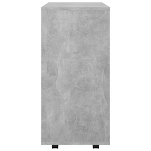 Mobiletto con Rotelle Grigio Cemento 60x35x75 cm in Truciolato 808453