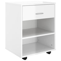 Mobiletto con Ruote Bianco Lucido 46x36x59 cm Legno Multistratocod mxl 127409