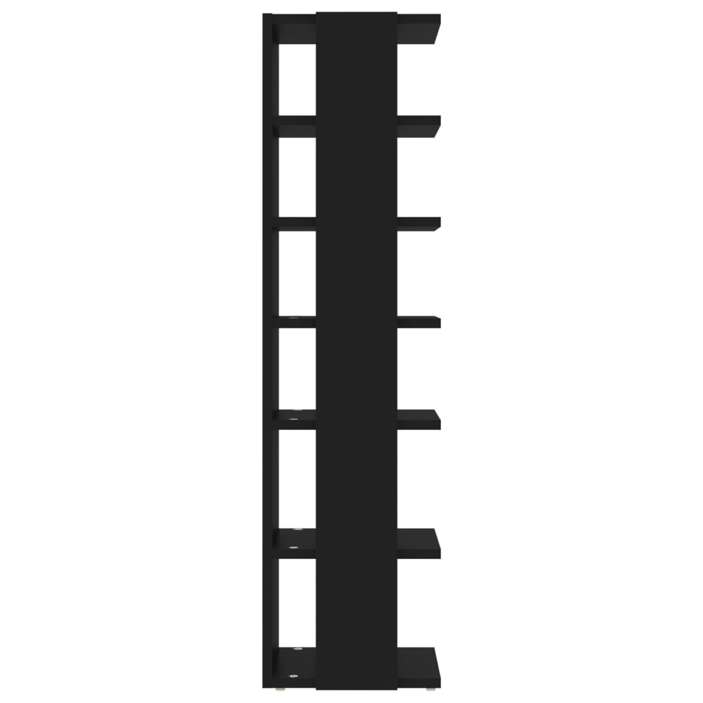 Scarpiera Nera 27,5x27x102 cm in Legno Multistrato 808487
