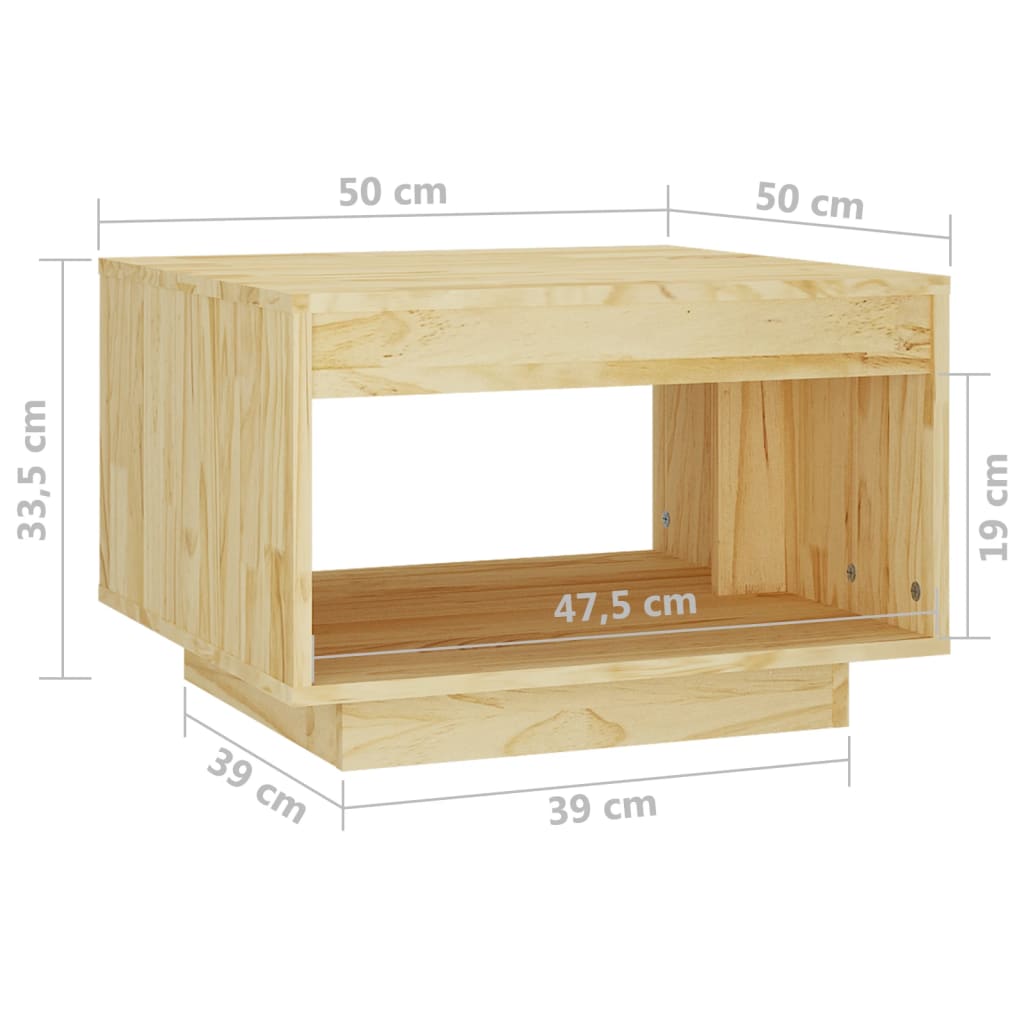 Tavolino da Salotto 50x50x33,5 cm in Legno Massello di Pino cod mxl 18729