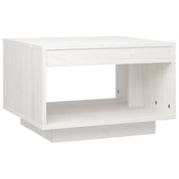 Tavolino da Salotto Bianco 50x50x33,5 cm Legno Massello di Pino 808504