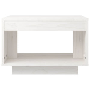 Tavolino da Salotto Bianco 50x50x33,5 cm Legno Massello di Pino 808504