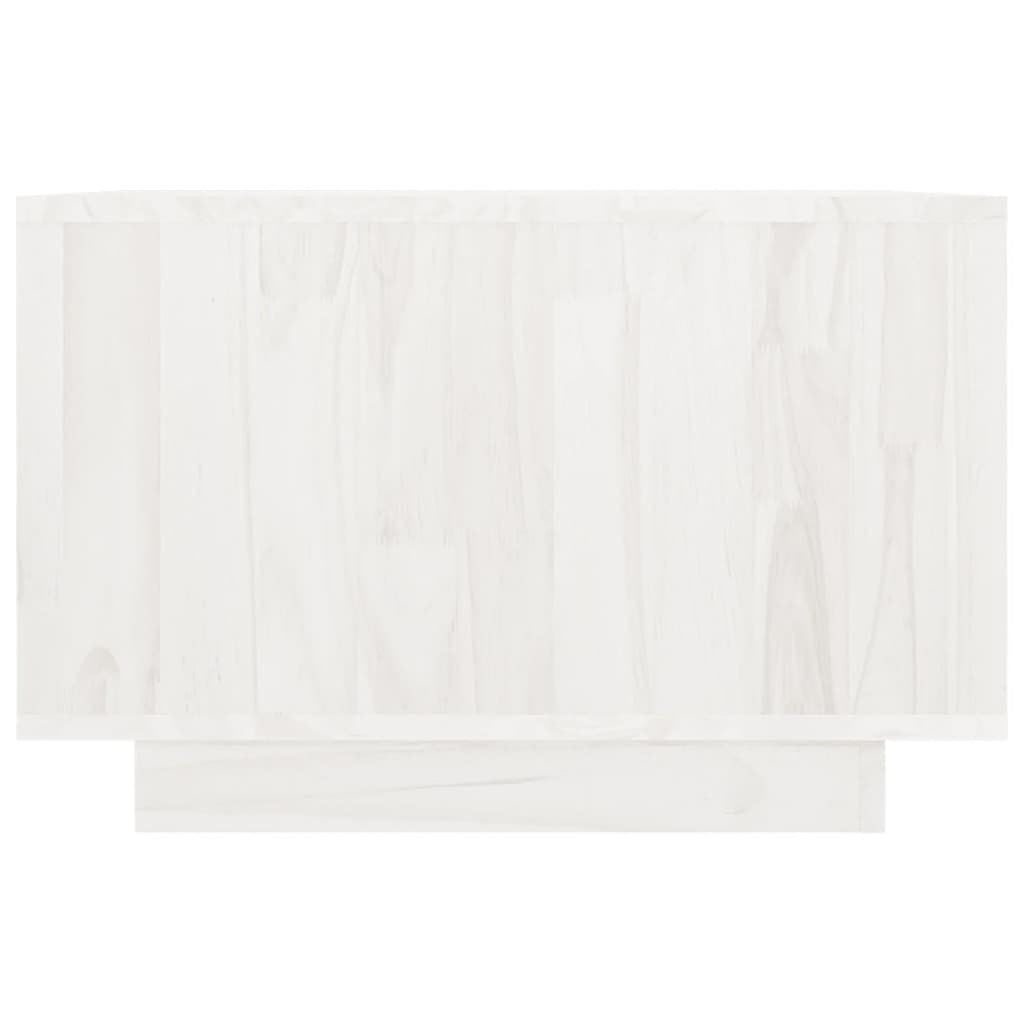 Tavolino da Salotto Bianco 50x50x33,5 cm Legno Massello di Pino 808504