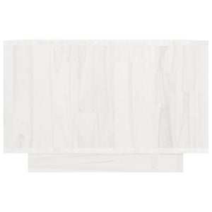 Tavolino da Salotto Bianco 50x50x33,5 cm Legno Massello di Pino 808504