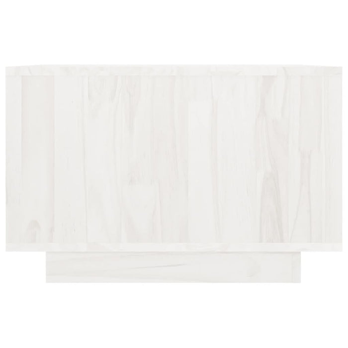 Tavolino da Salotto Bianco 50x50x33,5 cm Legno Massello di Pino 808504