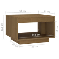 Tavolino da Salotto Miele 50x50x33,5 cm Legno Massello di Pino