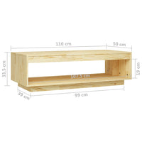 Tavolino da Salotto 110x50x33,5 cm in Legno Massello di Pino 808508