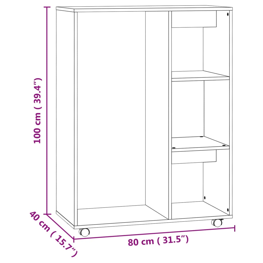 Armadio Grigio Cemento 80x40x110 cm in Truciolato 808517