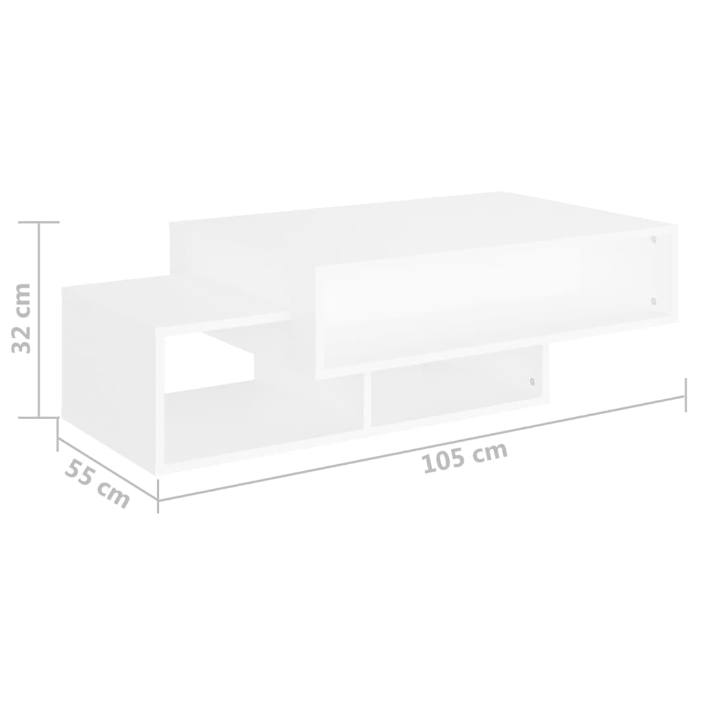 Tavolino da Salotto Bianco 102x55x42 cm Legno Legno Multistrato cod mxl 9919