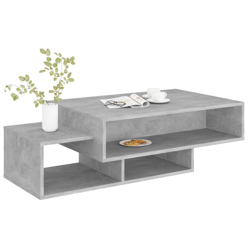 Tavolino da Salotto Grigio Cemento 105x55x32 cm in Truciolato cod mxl 7626