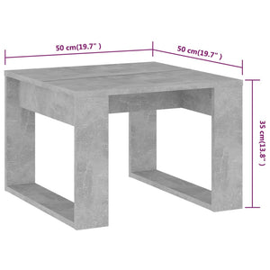 Tavolino Servizio Grigio Cemento 50x50x35 cm in Truciolato