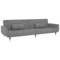 Divano Letto a 2 Posti con 2 Cuscini Grigio Chiaro in Velluto cod mxl 13452