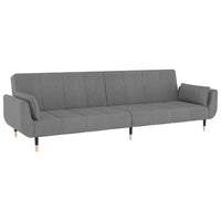 Divano Letto a 2 Posti con 2 Cuscini Grigio Chiaro in Velluto cod mxl 13452