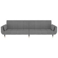 Divano Letto a 2 Posti con 2 Cuscini Grigio Chiaro in Velluto cod mxl 13452