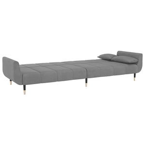 Divano Letto a 2 Posti con 2 Cuscini Grigio Chiaro in Velluto cod mxl 13452