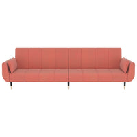 Divano Letto a 2 Posti con 2 Cuscini Rosa in Velluto cod mxl 15363