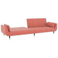 Divano Letto a 2 Posti con 2 Cuscini Rosa in Velluto cod mxl 15363