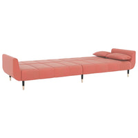 Divano Letto a 2 Posti con 2 Cuscini Rosa in Velluto cod mxl 15363