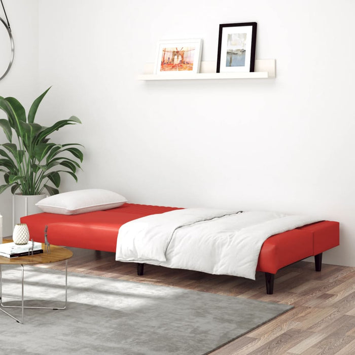 Divano Letto a 2 Posti Rosso Vino in Similpelle cod mxl 28024