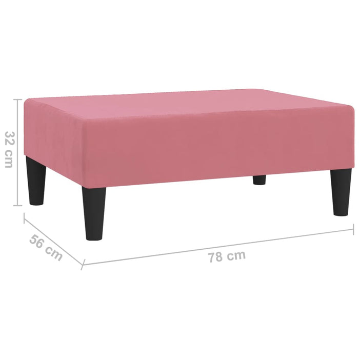 Poggiapiedi Rosa 78x56x32 cm in Velluto cod mxl 69102