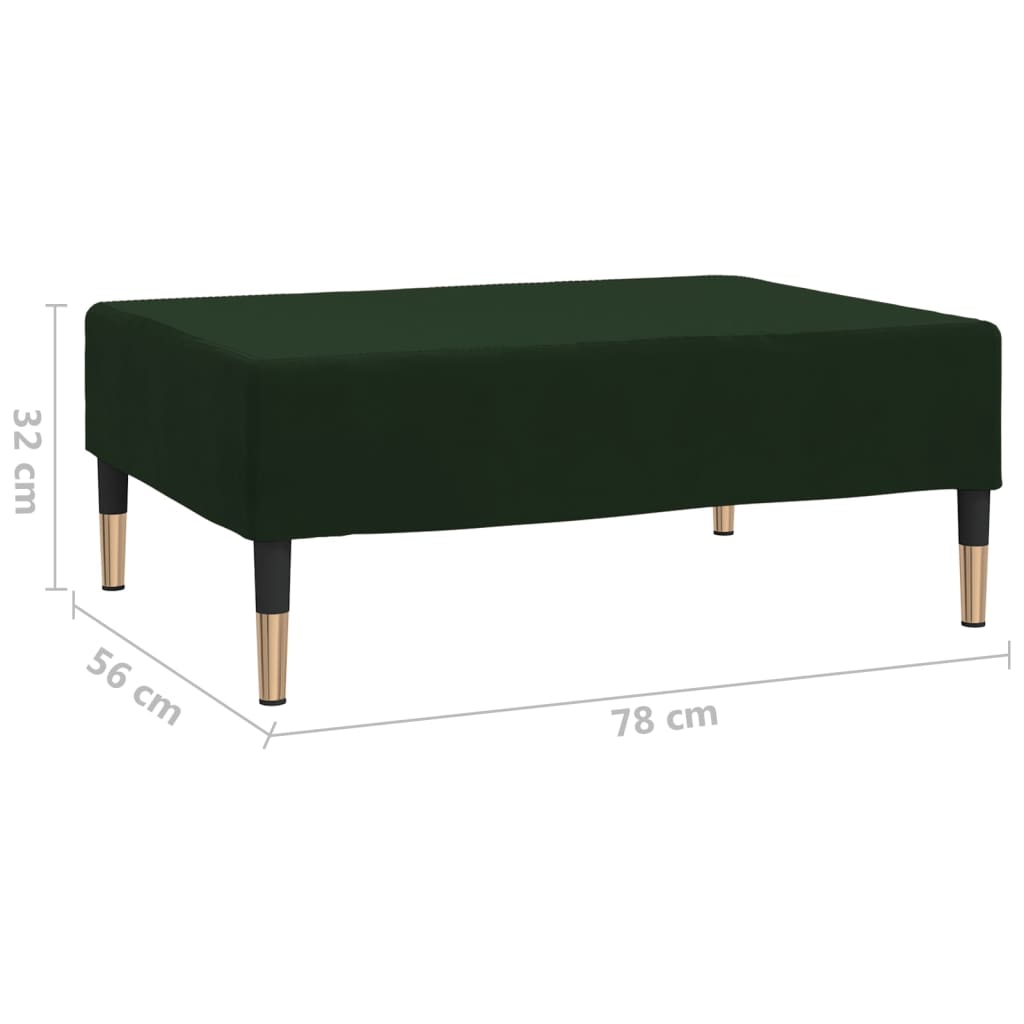 Poggiapiedi Verde Scuro 78x56x32 cm in Velluto cod mxl 70070