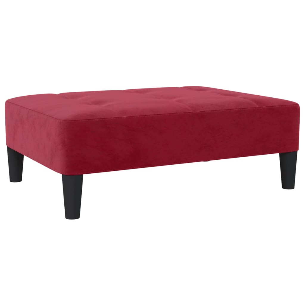 Poggiapiedi Rosso Vino 78x56x32 cm in Velluto cod mxl 70435