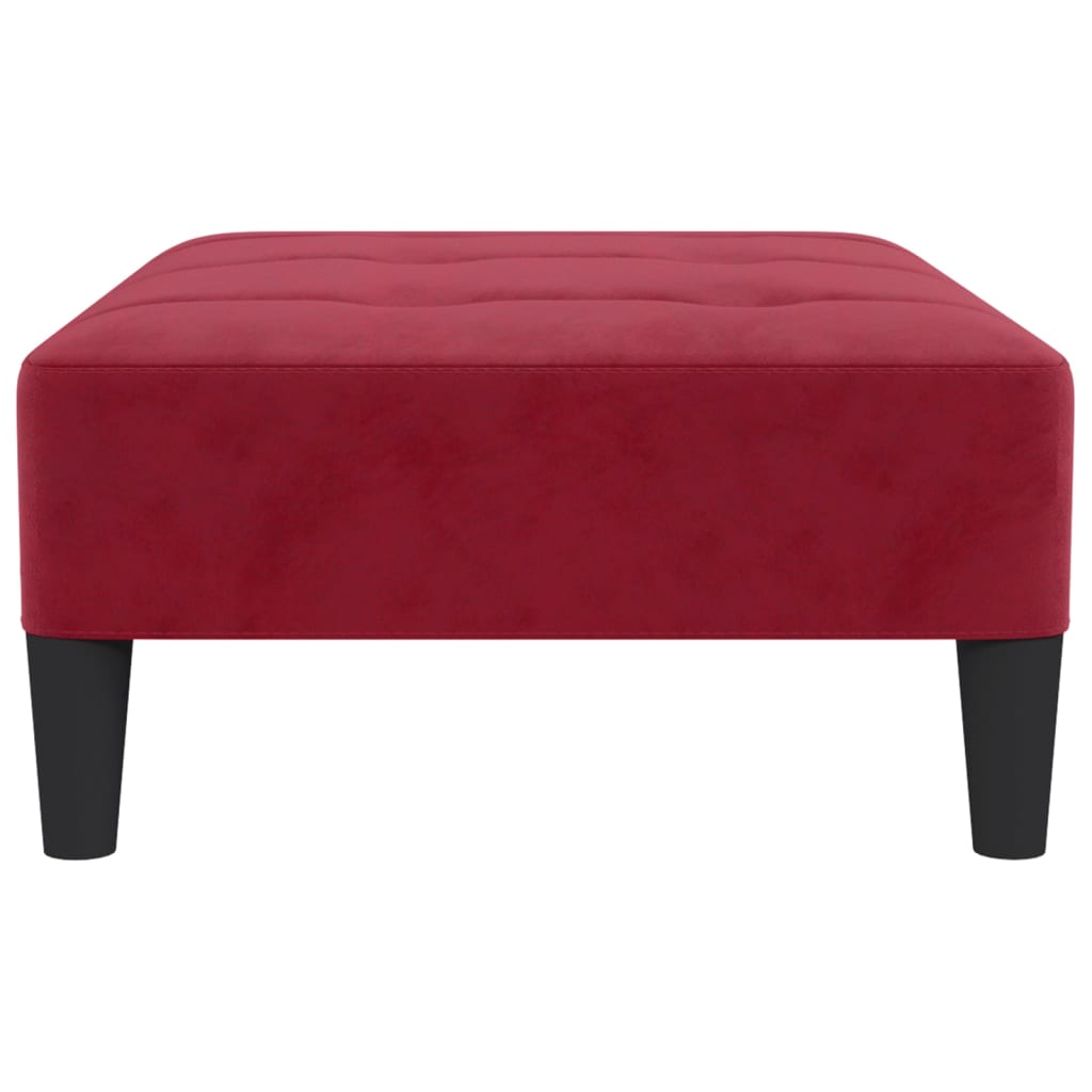 Poggiapiedi Rosso Vino 78x56x32 cm in Velluto cod mxl 70435