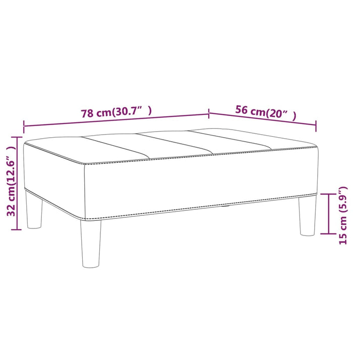 Poggiapiedi Rosso Vino 78x56x32 cm in Velluto cod mxl 70435