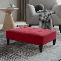 Poggiapiedi Rosso Vino 78x56x32 cm in Velluto cod mxl 70435